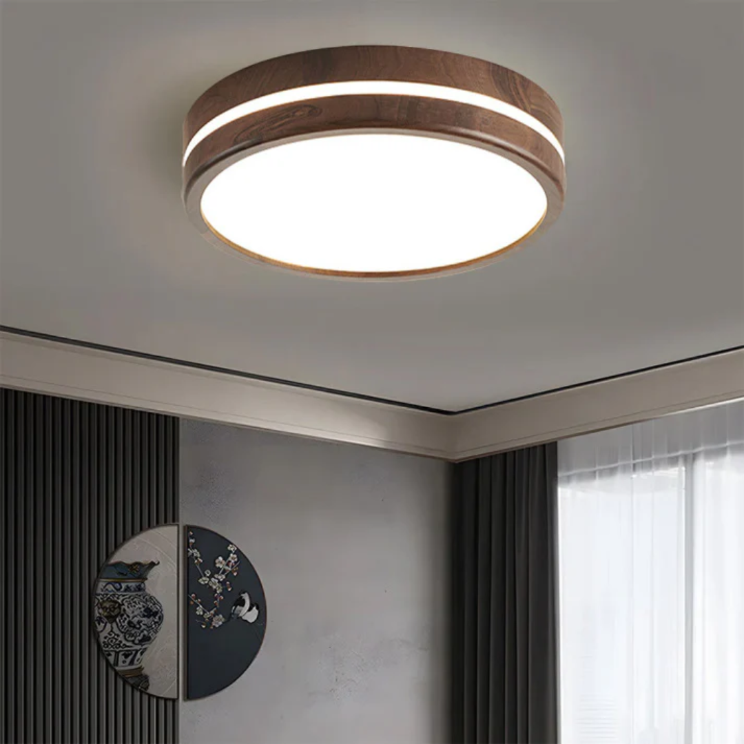Moderne Houten LED Plafondlamp 1-Licht