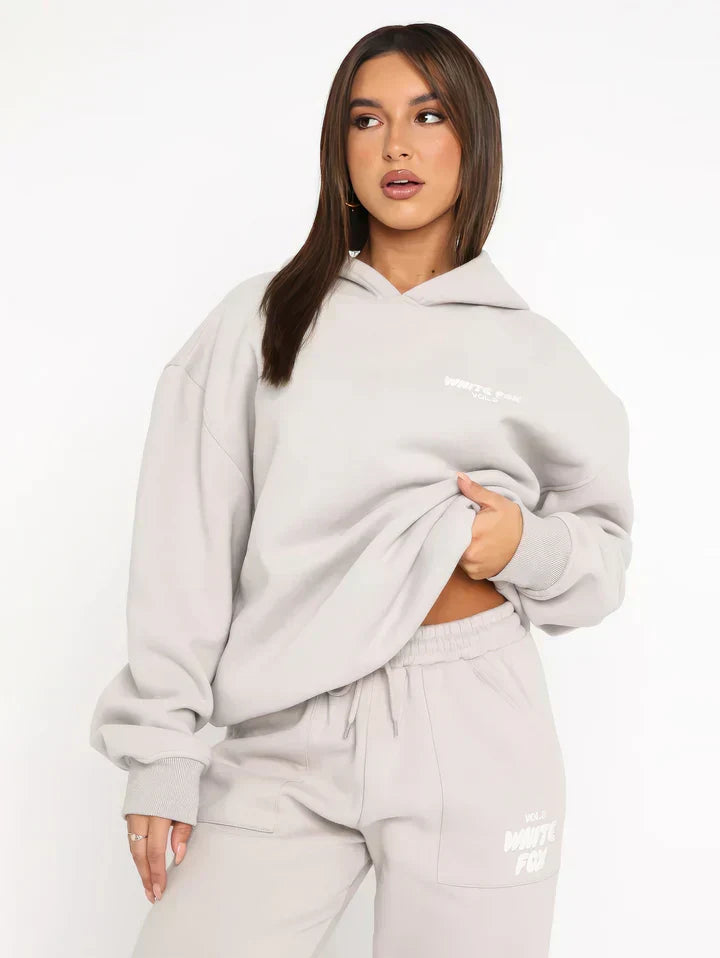 Conjunto de Ropa Cómoda para Mujer | Sudadera y Pantalones Joggers de Mezcla de Algodón Rosa