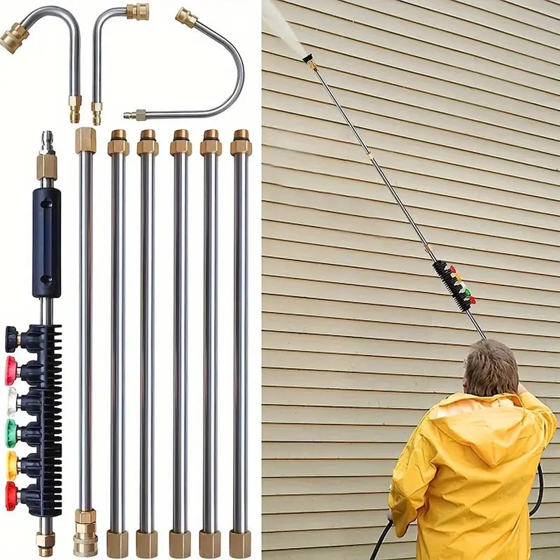 4000 PSI Teleskop Hochdruckreiniger Stangenset für Dachrinnen-, Dachentwässerung & Wandreinigung