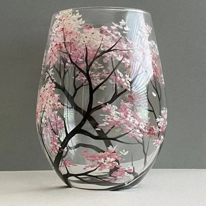 Frosetpro | Copa de Vino de Cuatro Estaciones Pintada a Mano – Cristalería Artística para Momentos Elegantes