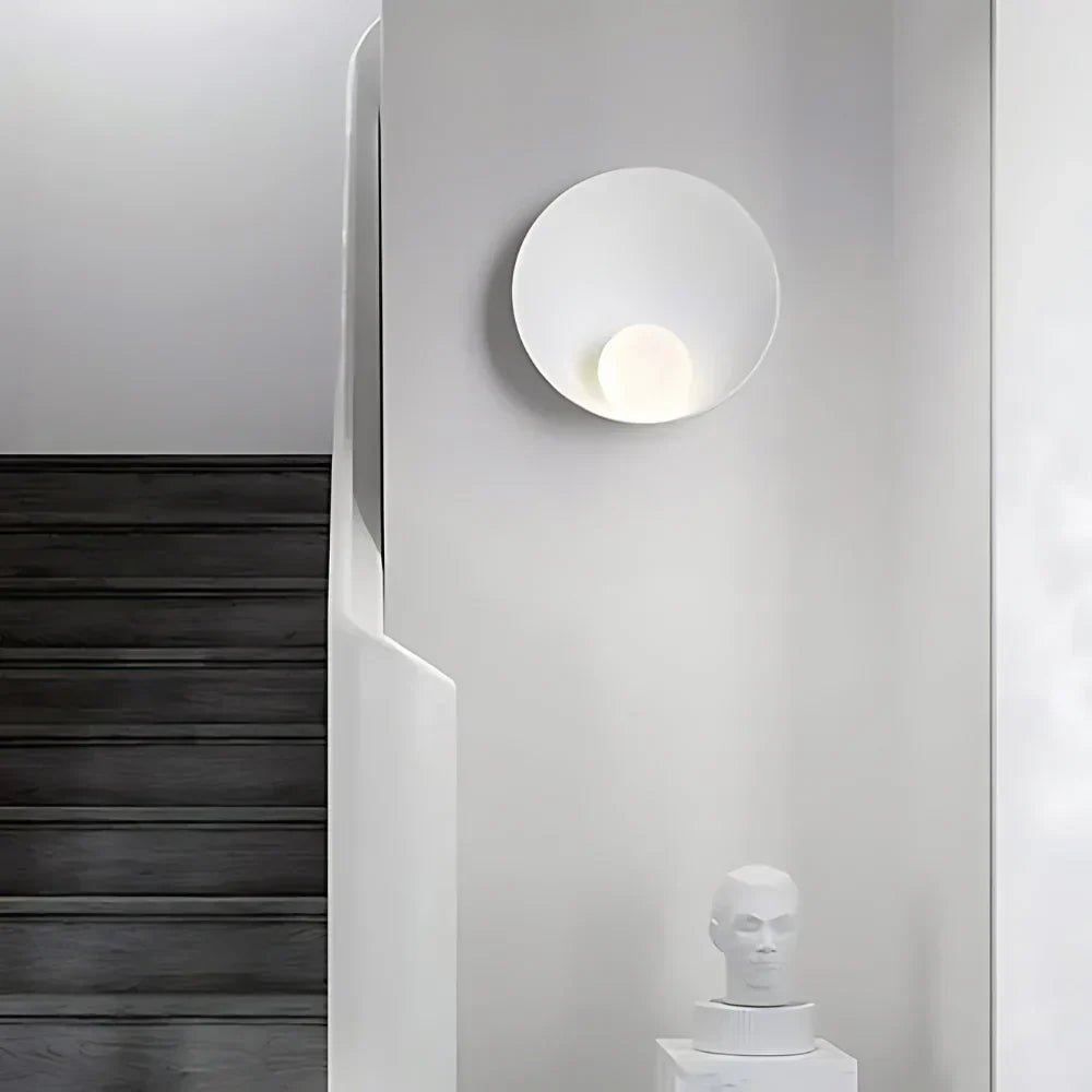 Applique da parete moderno Japandi in resina a forma di ciotola G9 1 luce