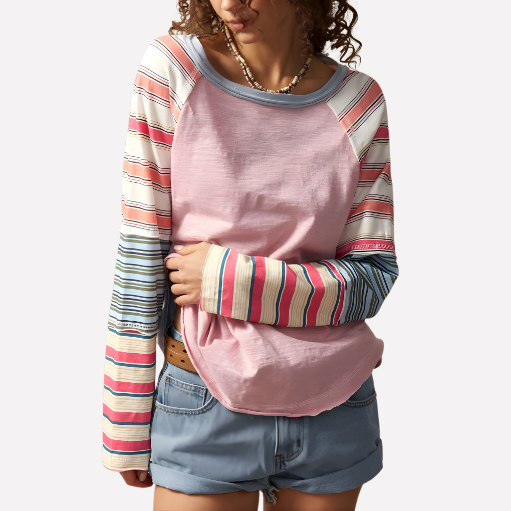 Women’s Bohemian Oversized Raglan-Sleeve Top