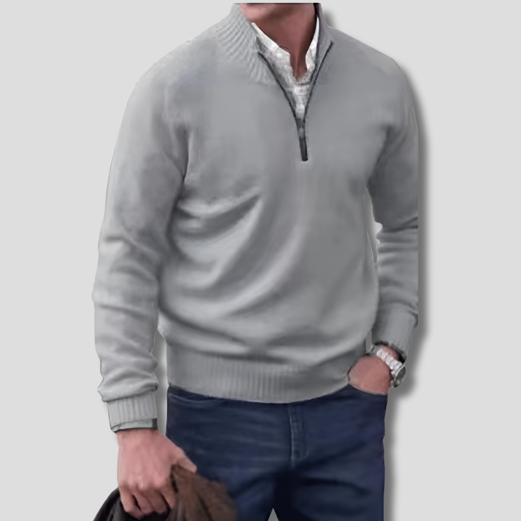 Herre halv-zip sweater – elegant lagvalg
