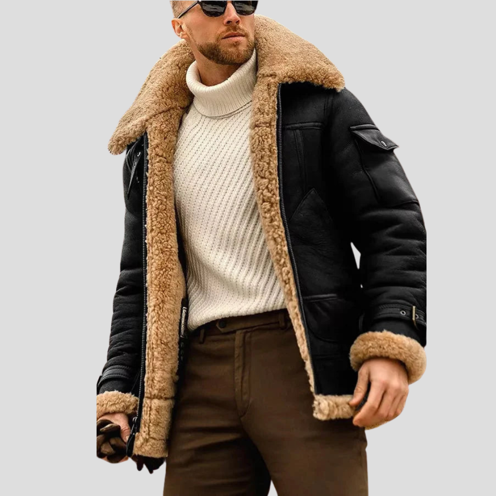 Chaqueta Biker de Camello para Hombre