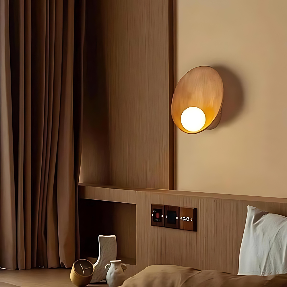 Applique da parete moderno Japandi in resina a forma di ciotola G9 1 luce