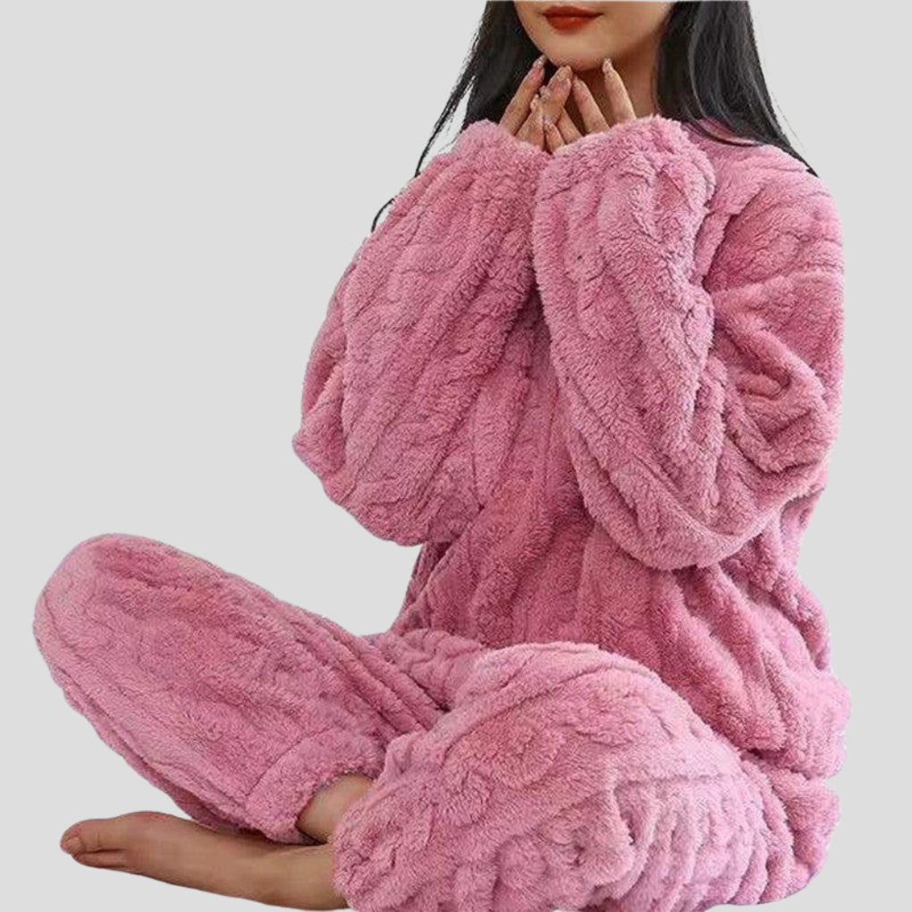 Dame fleece pyjamasæt