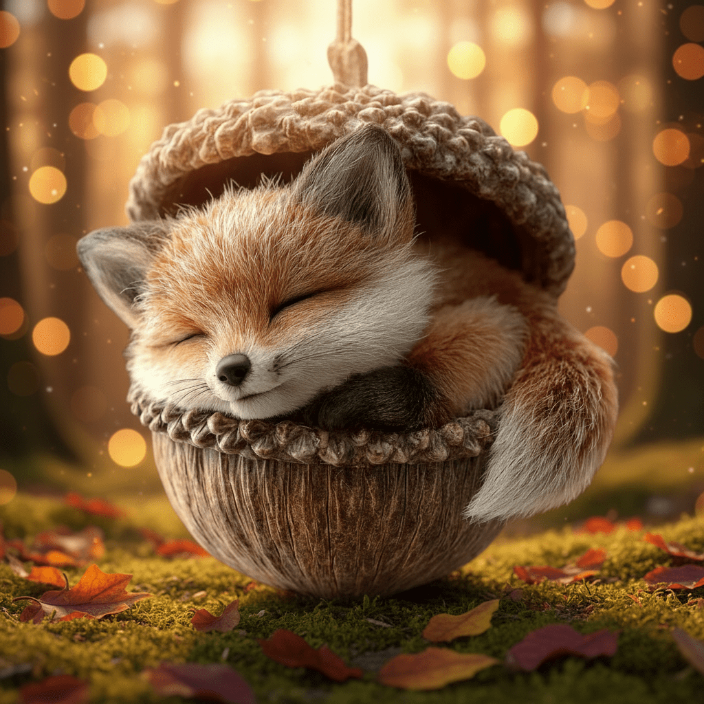 Adornos de animales del bosque hechos a mano para árbol de Navidad