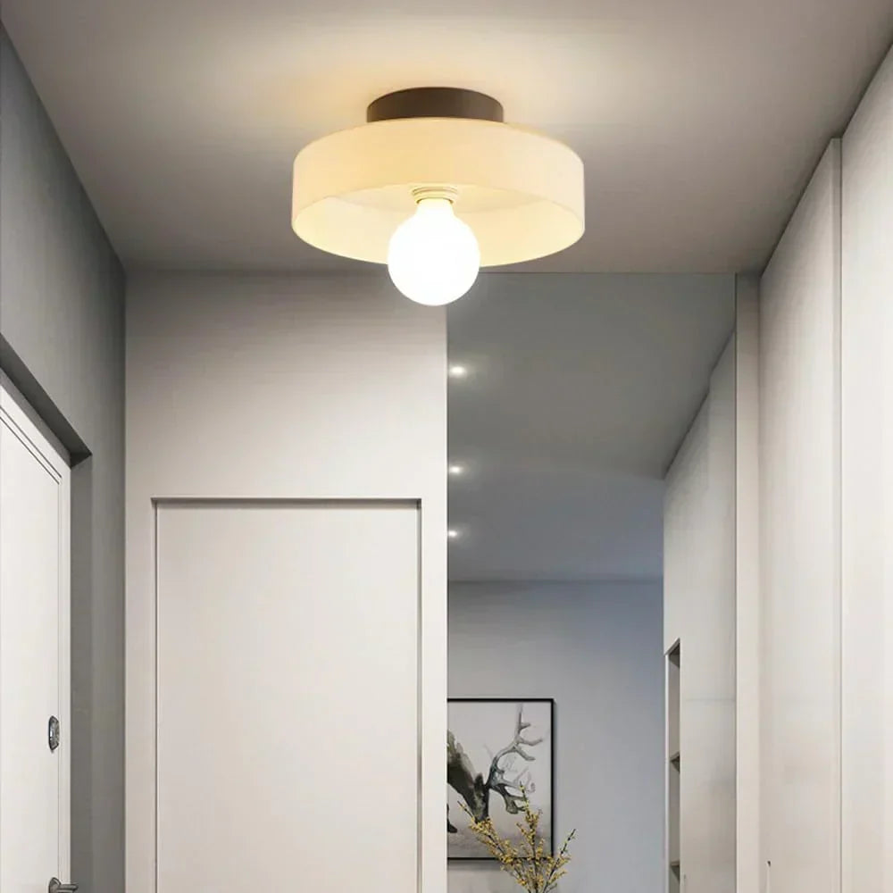 Plafoniera e applique moderna a disco in vetro con LED a 1 luce