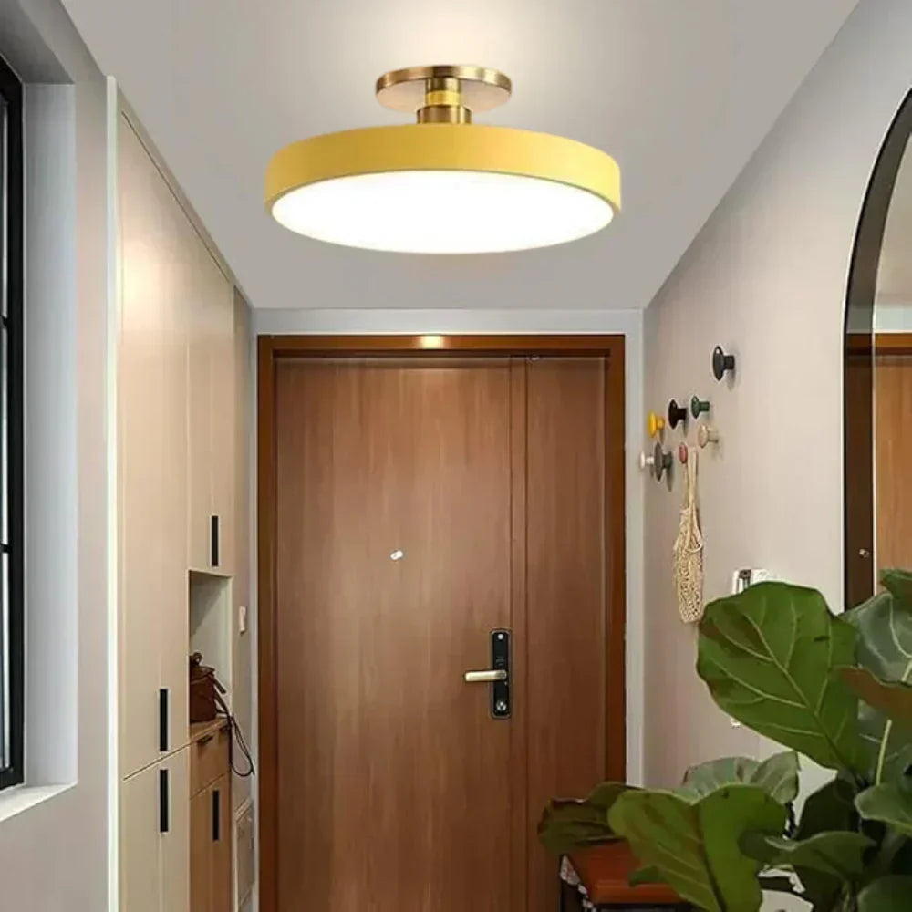 Lampada da soffitto rotonda in ottone LED moderna 1 luce