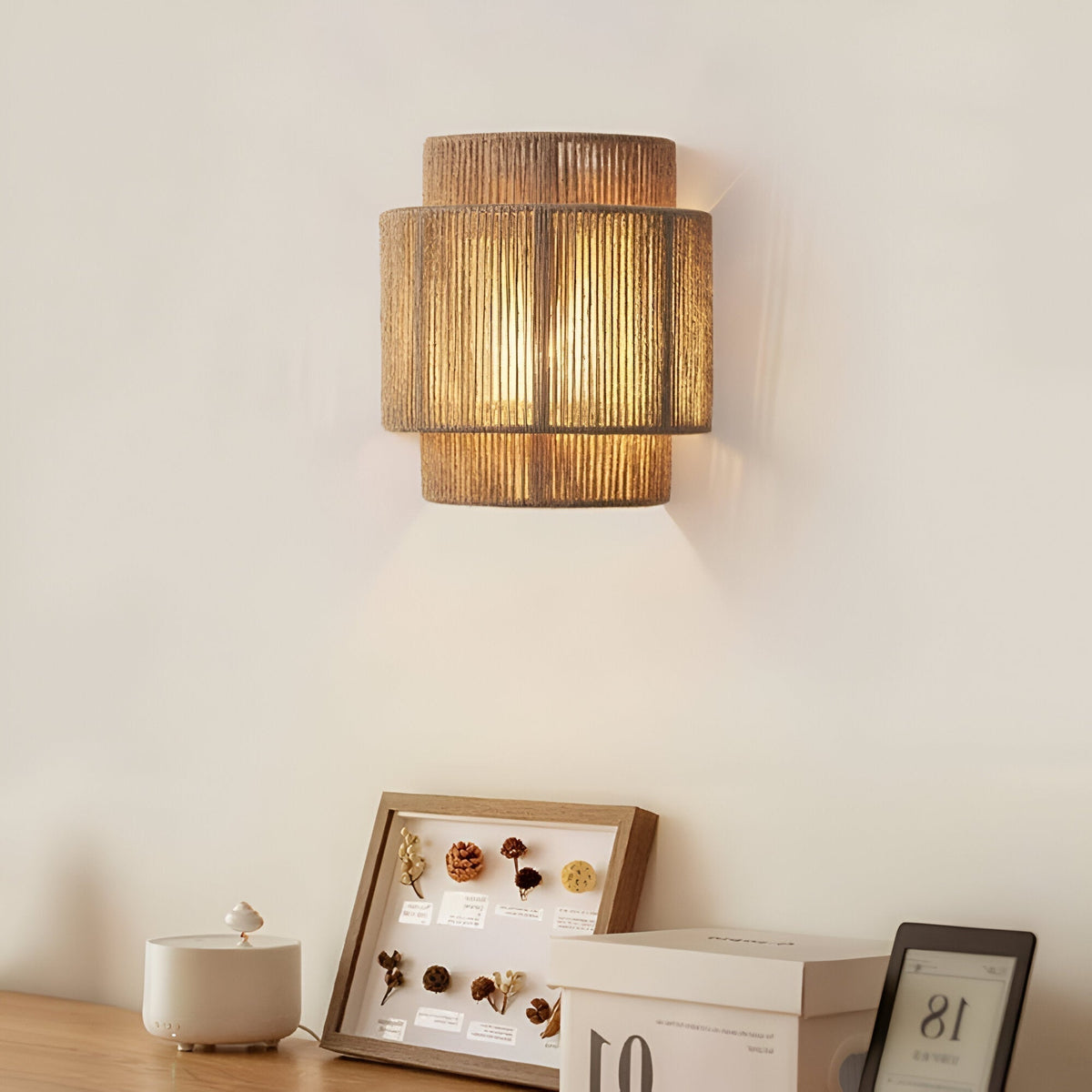 Vintage Boho handgewebter Seil Wandleuchter LED 1-Flammig