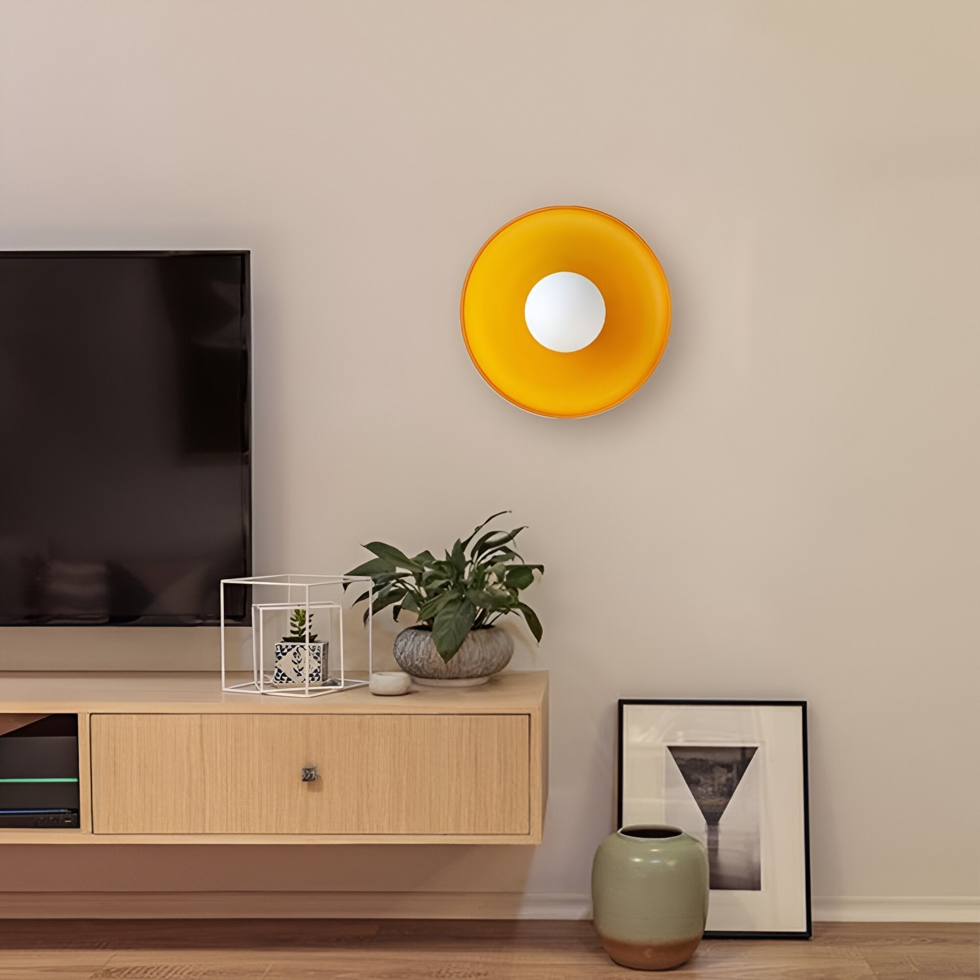 Moderne Glazen Schijf Plafond- en Wandlamp LED 1-Licht