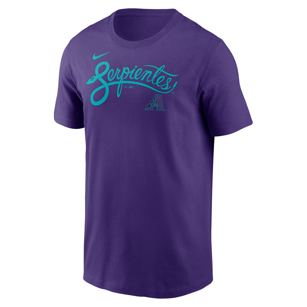 Camiseta de algodón Nike City Connect 2025 con logotipo de palabra de los Arizona Diamondbacks de la MLB - Púrpura