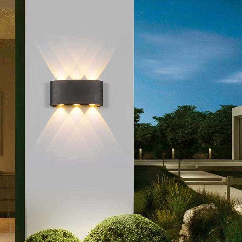 Moderne rechteckige LED-Wandleuchte, 2-flammig