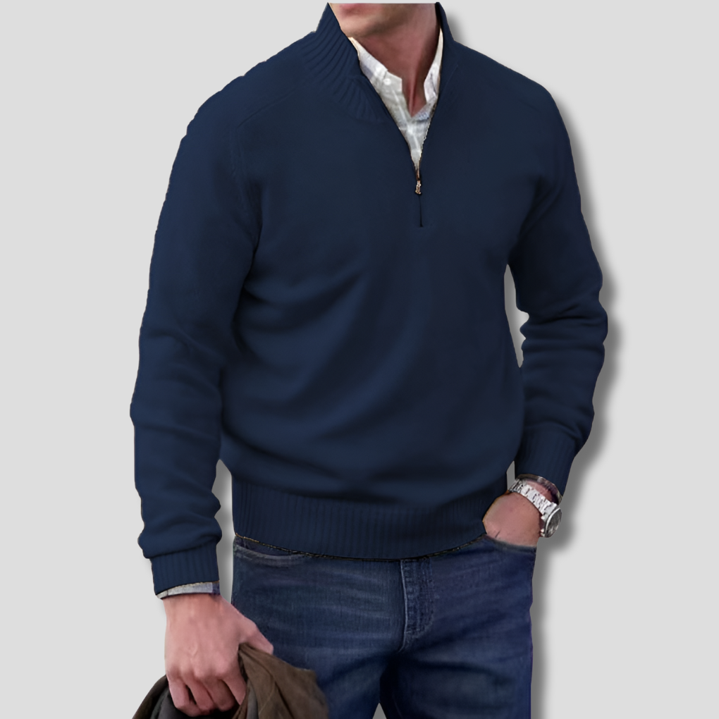 Herre halv-zip sweater – elegant lagvalg