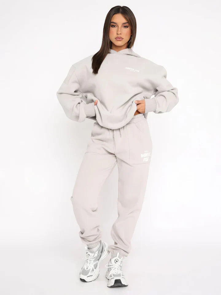 Conjunto de Ropa Cómoda para Mujer | Sudadera y Pantalones Joggers de Mezcla de Algodón Rosa