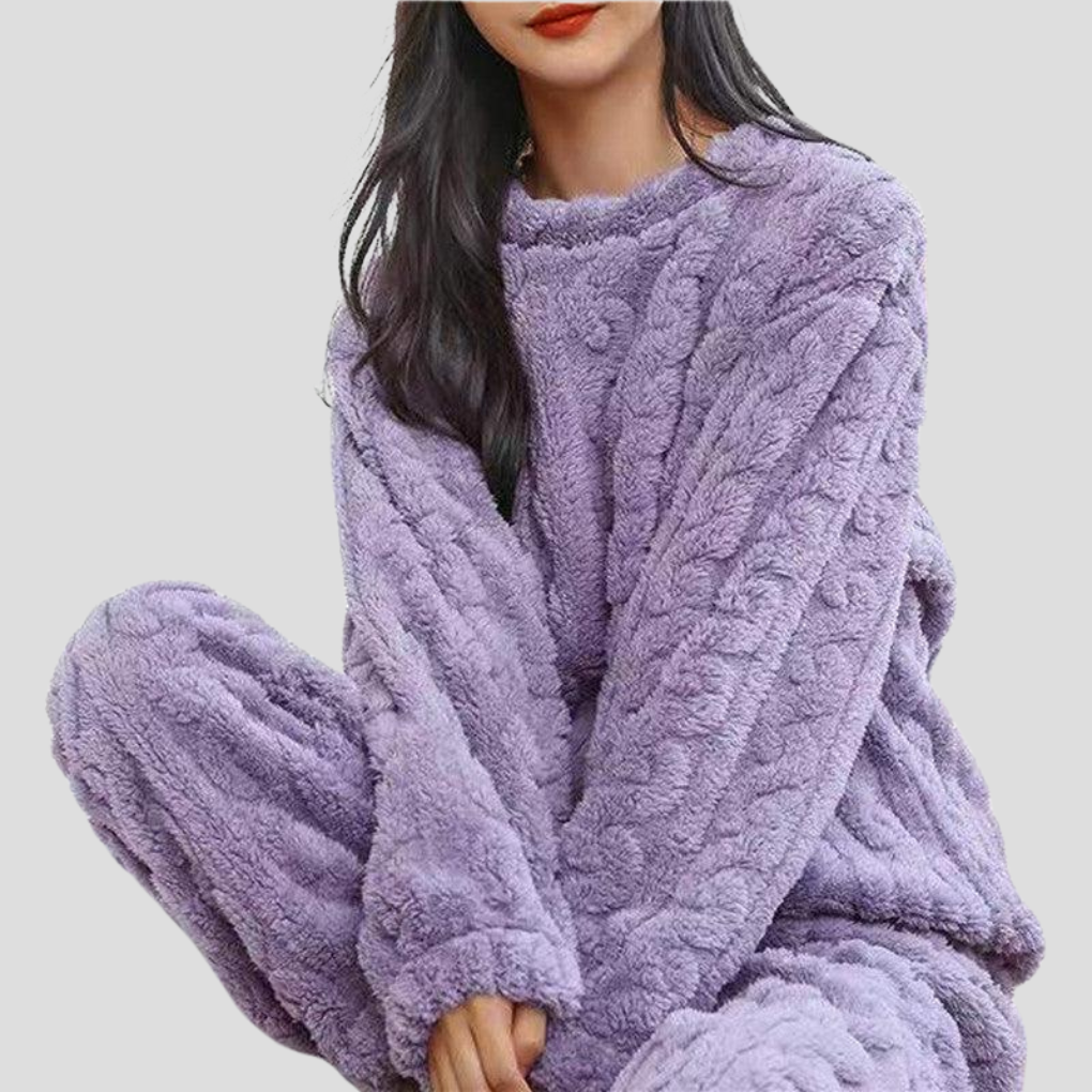 Dame fleece pyjamasæt