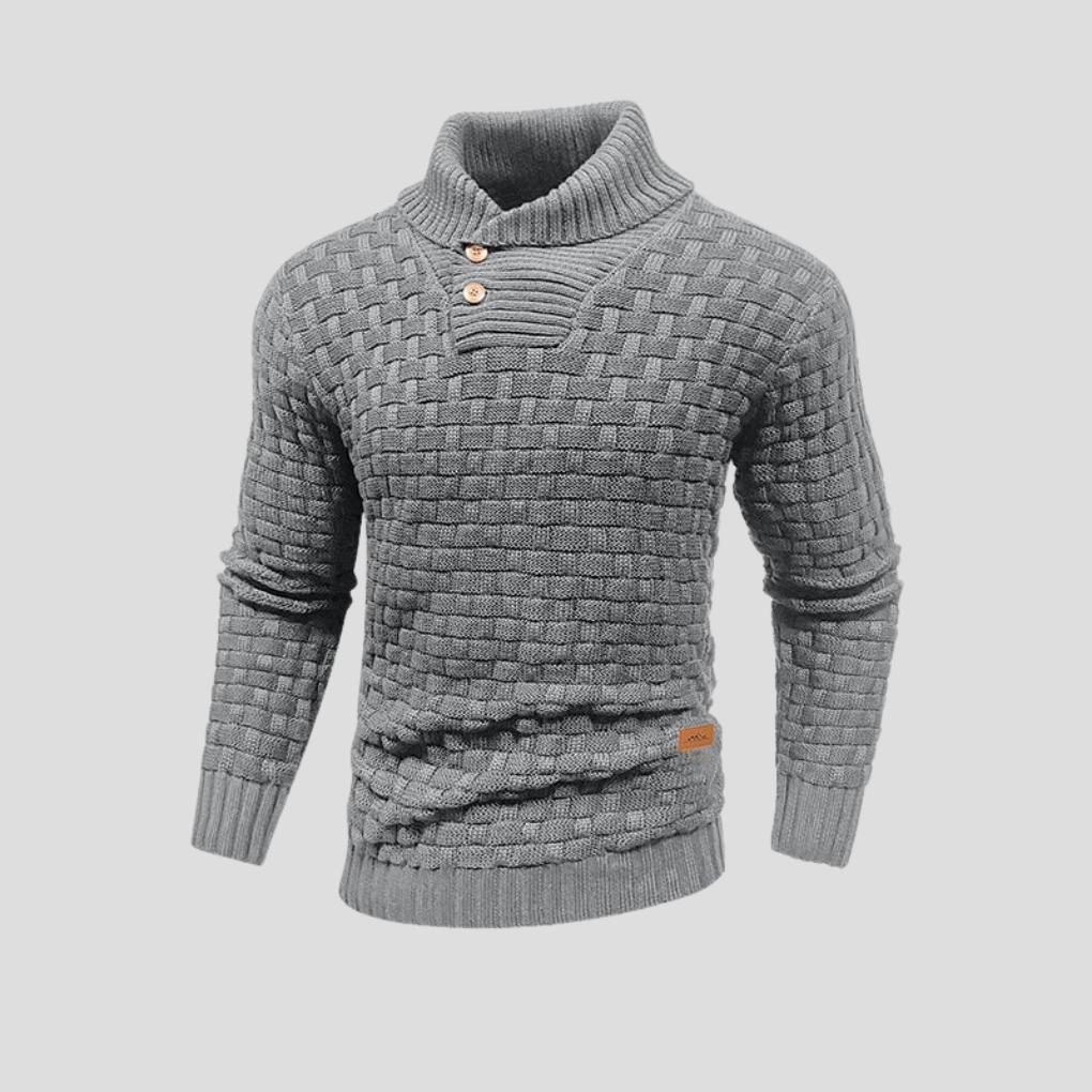 Herre halvkrave knap-op sweater