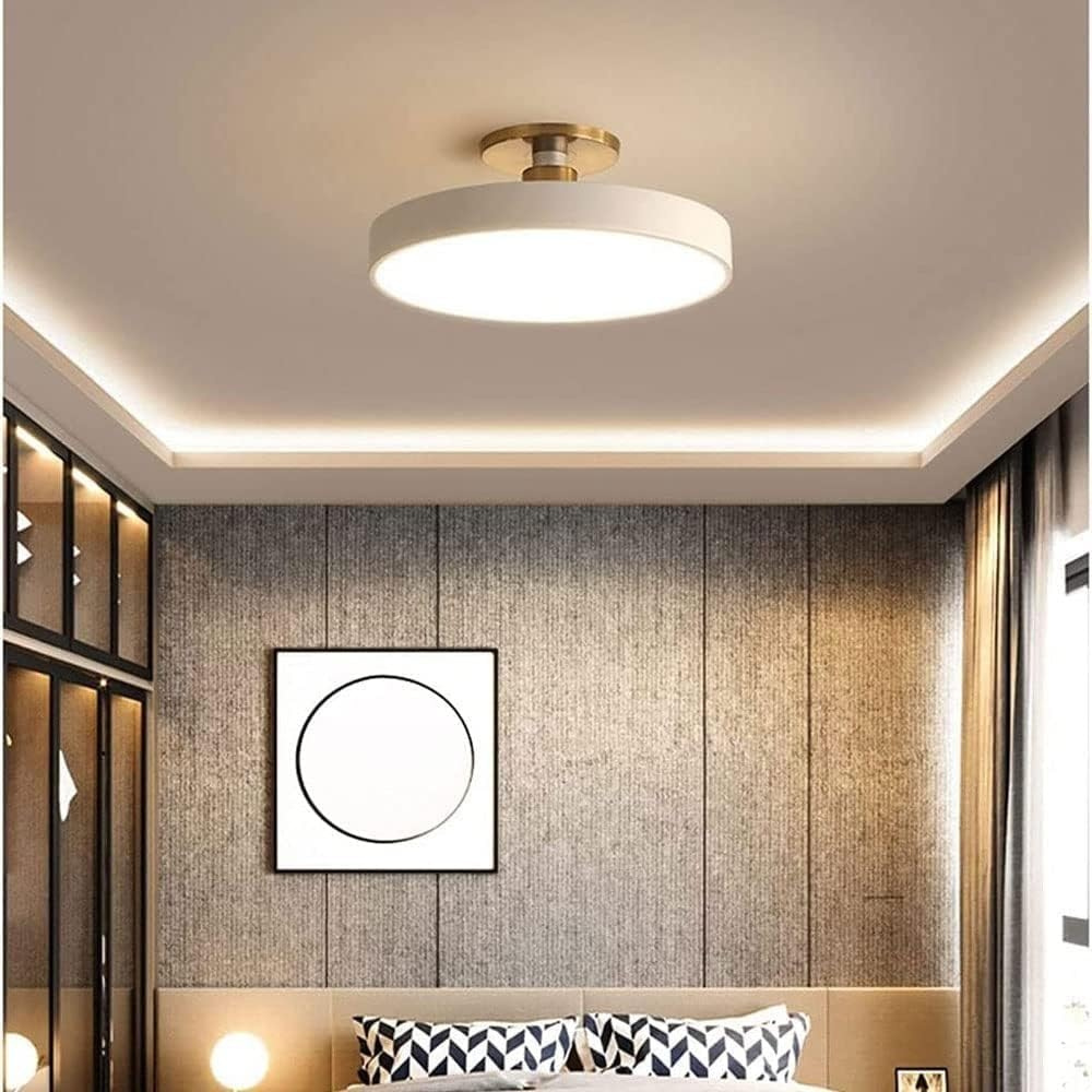 Lampada da soffitto rotonda in ottone LED moderna 1 luce