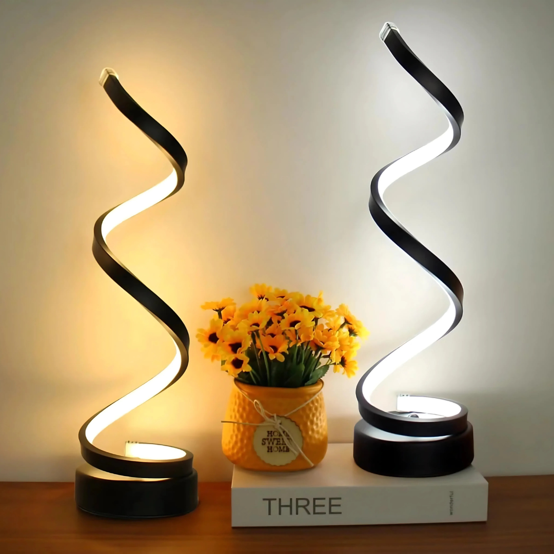 Moderne Spiral LED Tischlampe 1-Flammig