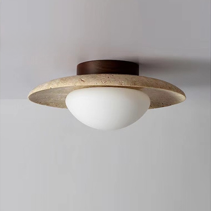 Lampada da soffitto rotonda in travertino minimalista nordica LED 1 luce