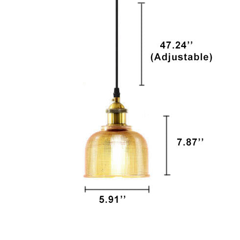 Lampadario vintage in vetro testurizzato a 1 luce