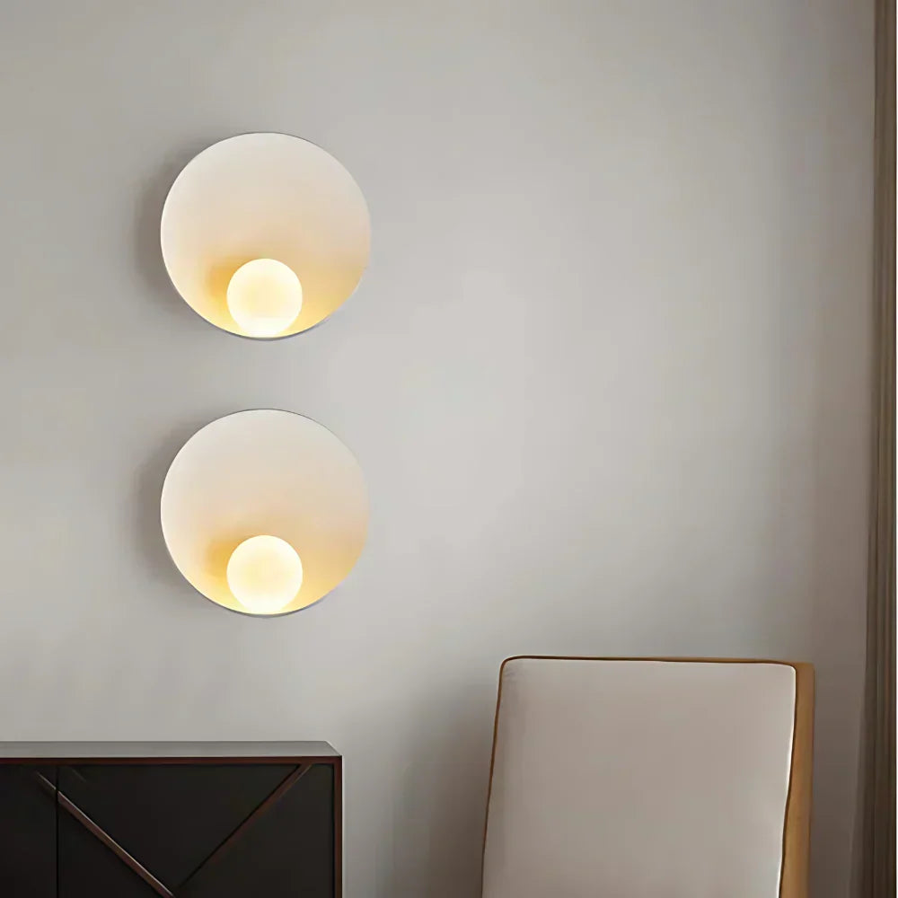 Applique da parete moderno Japandi in resina a forma di ciotola G9 1 luce