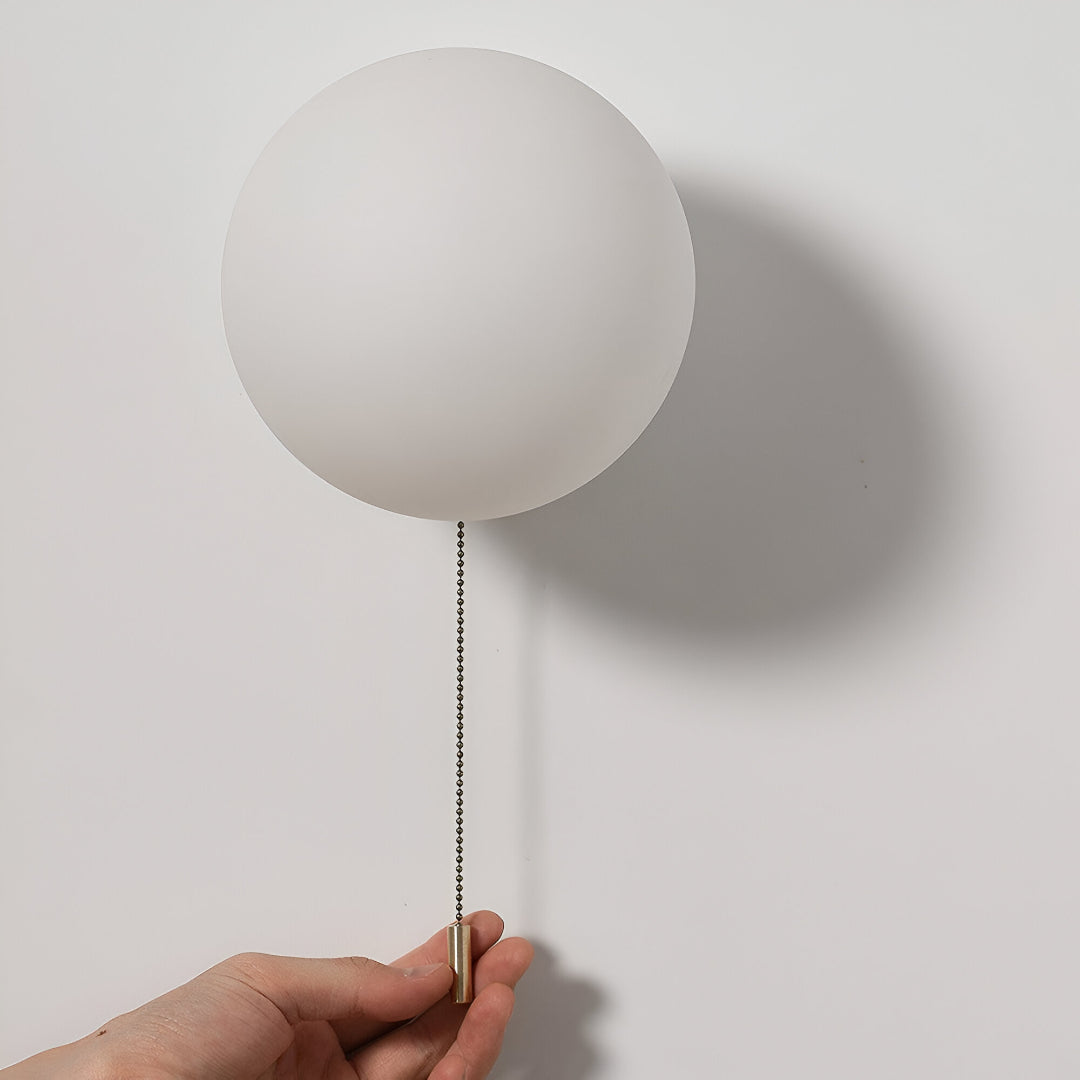 Applique da parete nordica minimalista con globo di vetro LED 1 luce con cordicella