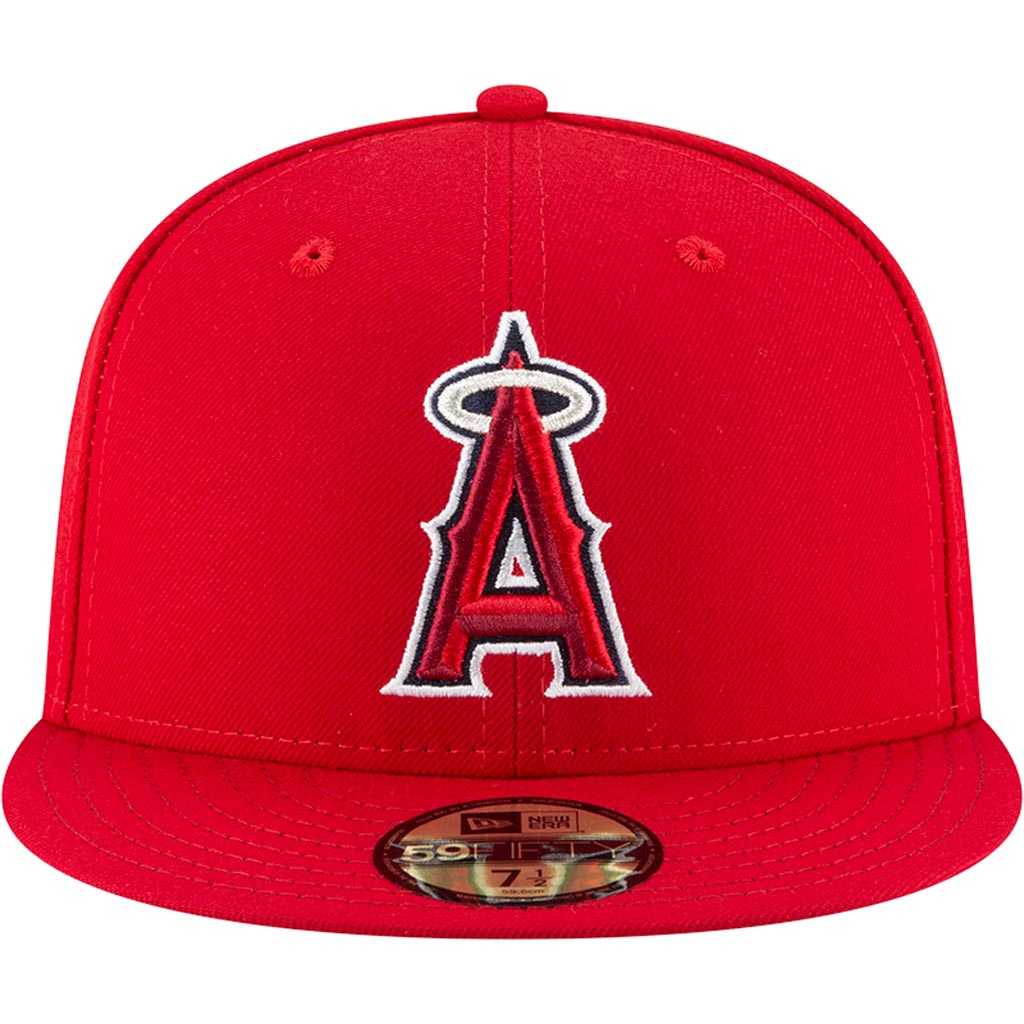 Gorra ajustada New Era 59FIFTY de la colección auténtica local para jóvenes de los Los Angeles Angels de la MLB - Rojo