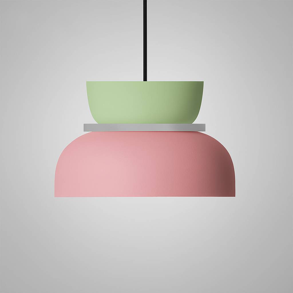 Lámpara colgante LED con cúpula bicolor de aleación de zinc nórdica de 1 luz