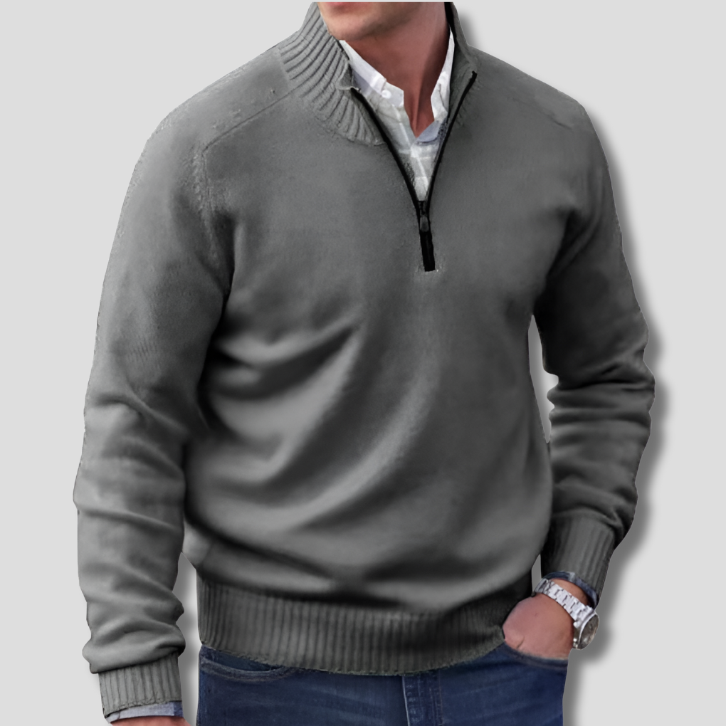 Herre halv-zip sweater – elegant lagvalg