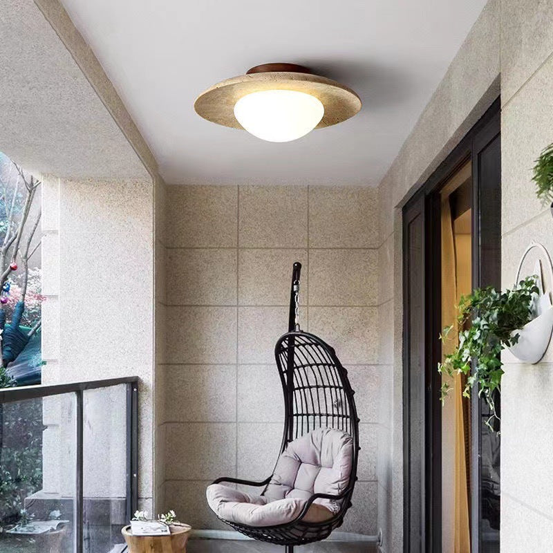Lampada da soffitto rotonda in travertino minimalista nordica LED 1 luce