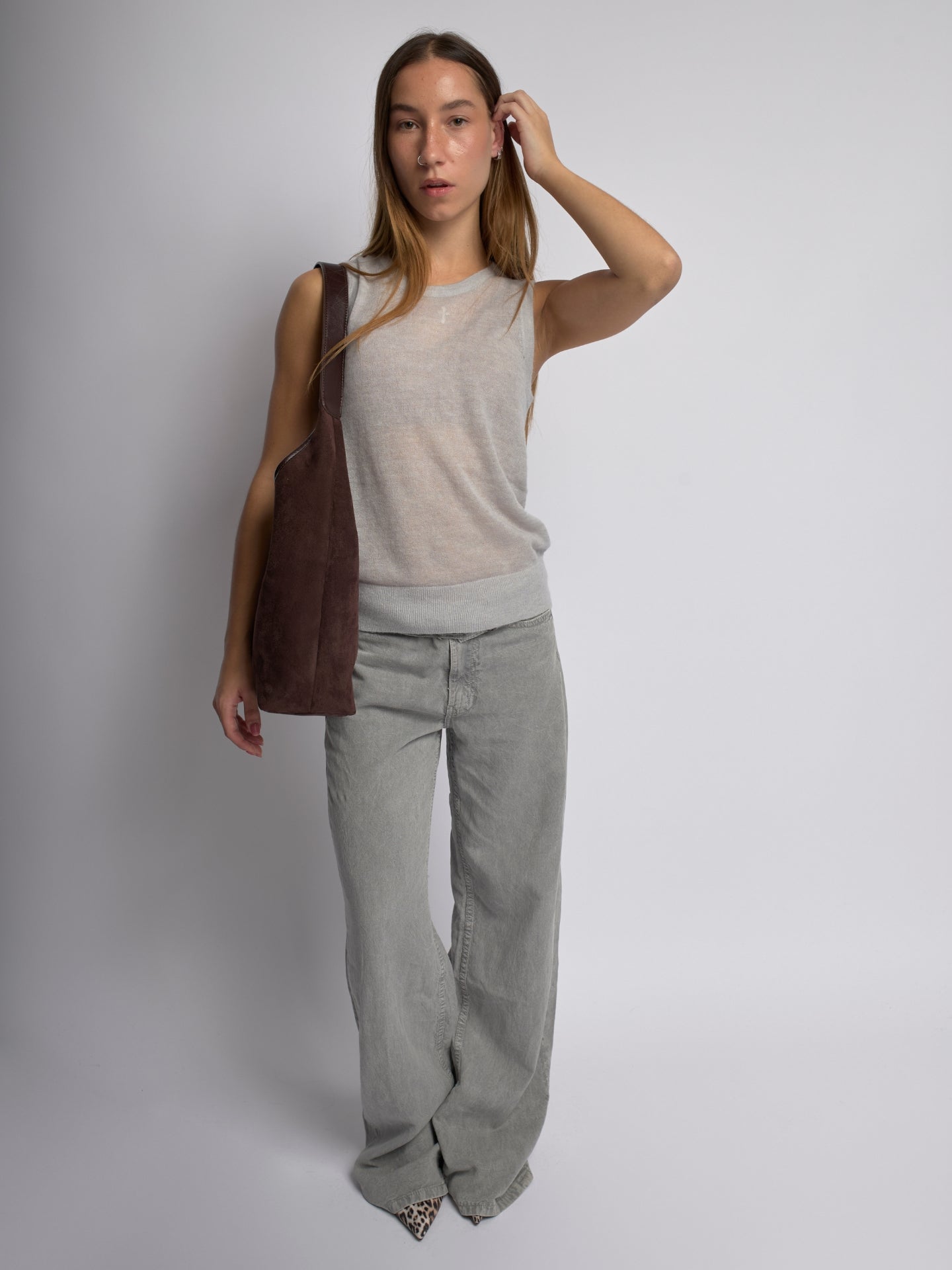 HÅNDTASKE | RUSKIND HOBO-TASKE MED MINIMALISTISK DESIGN OG ENKELT REM