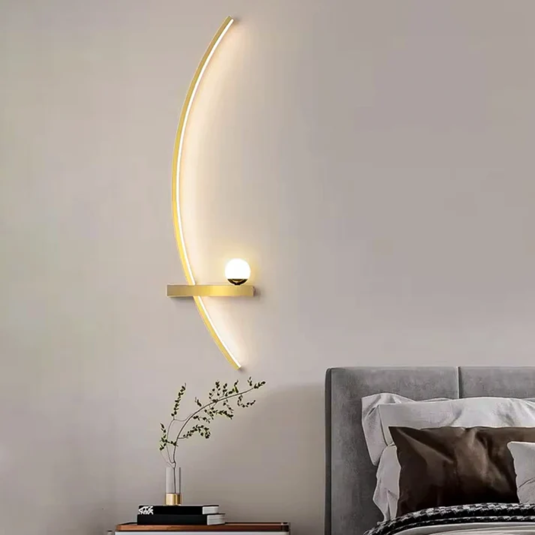 Modern Messing Boog LED Wandlamp 2-Licht