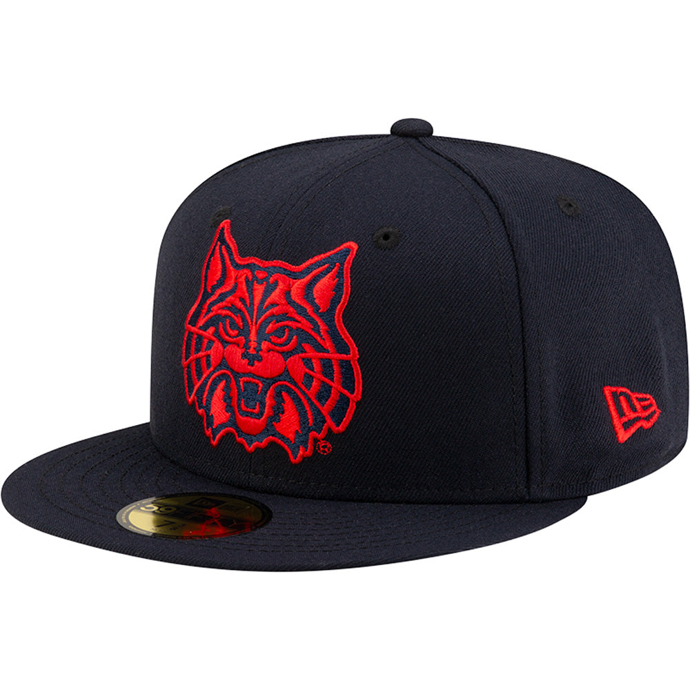 NCAA Arizona Wildcats New Era Red Out Mascot 59FIFTY Fitted Hat - Marineblauw