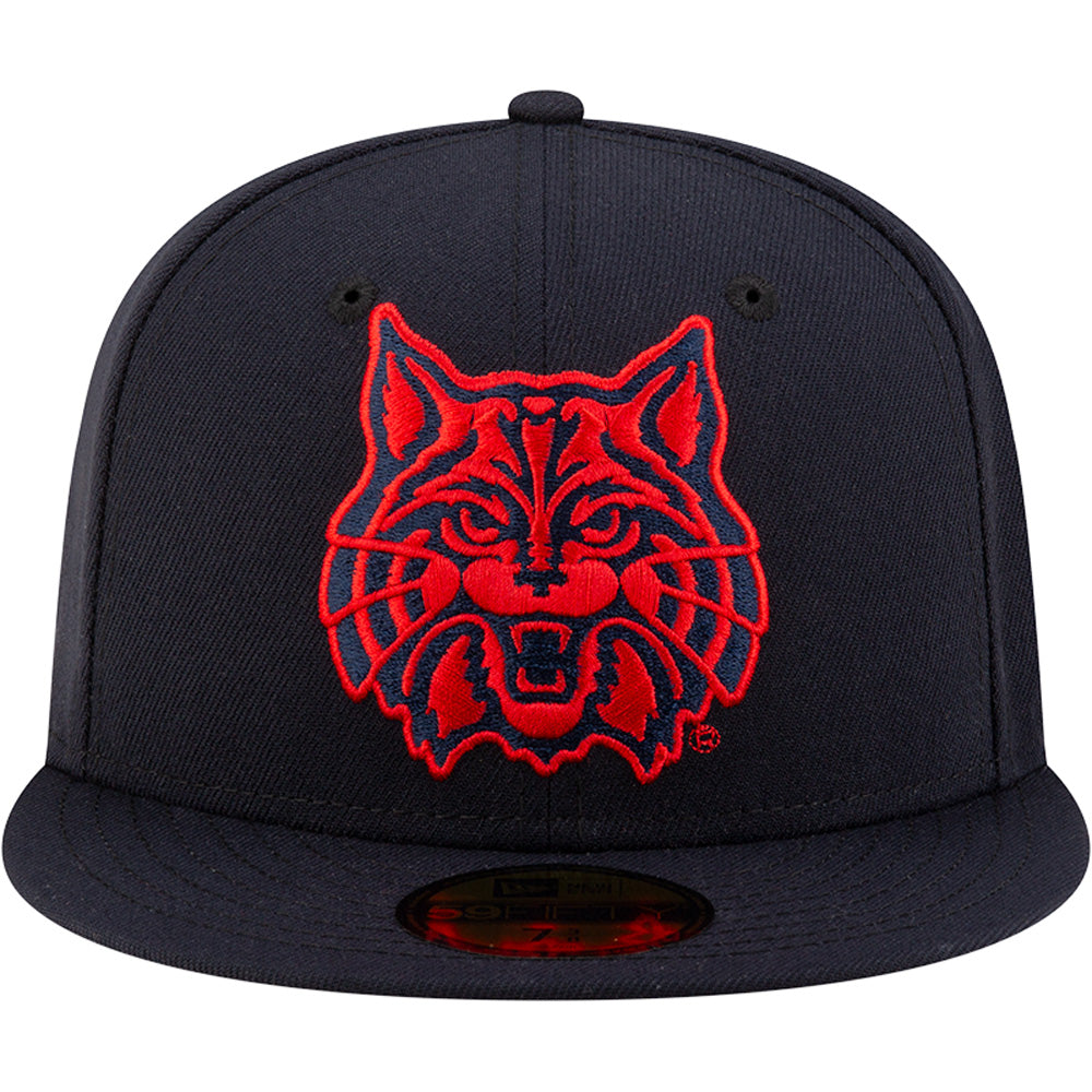 NCAA Arizona Wildcats New Era Red Out Mascot 59FIFTY Fitted Hat - Marineblauw