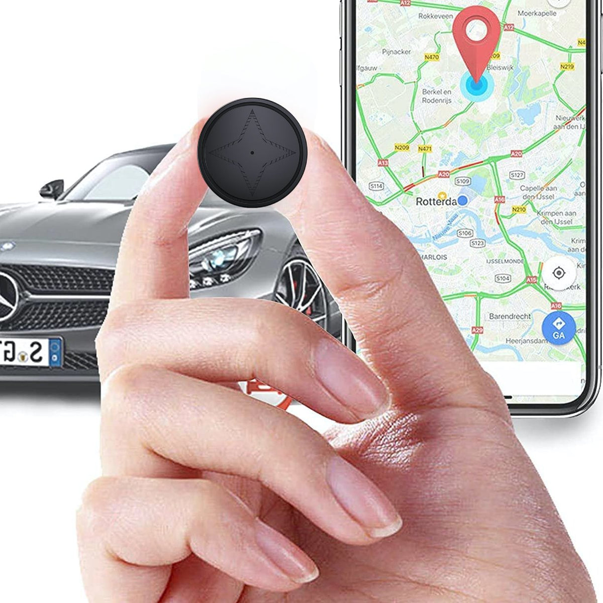 GPS Tracker with Strong Magnetic Attachment | Anti-Loss Vehicle Tracking Device for Cars and Motorcycles