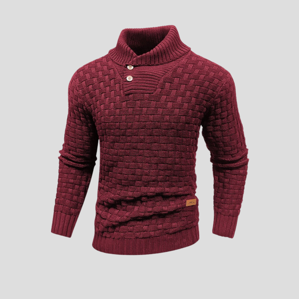 Herre halvkrave knap-op sweater