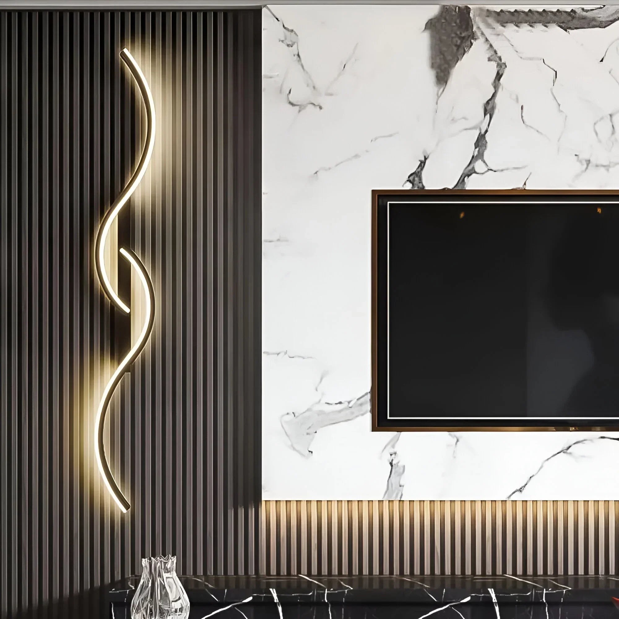WaveGlow – Elegante lampada da parete curva