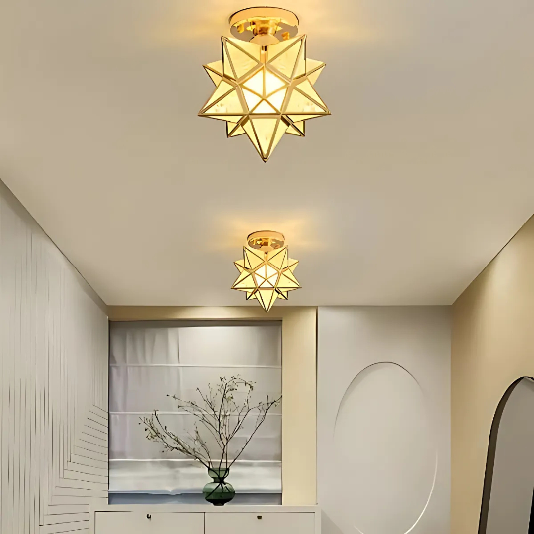 Modern Glass Star LED Ceiling Light 1-Light