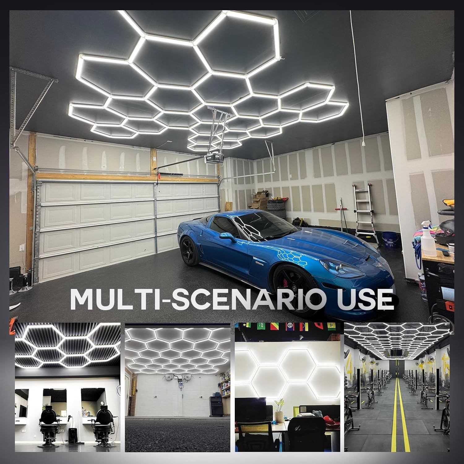 Sechseckige LED-Garagenleuchten (24 Stück) | Superhelles Deckenlichtsystem
