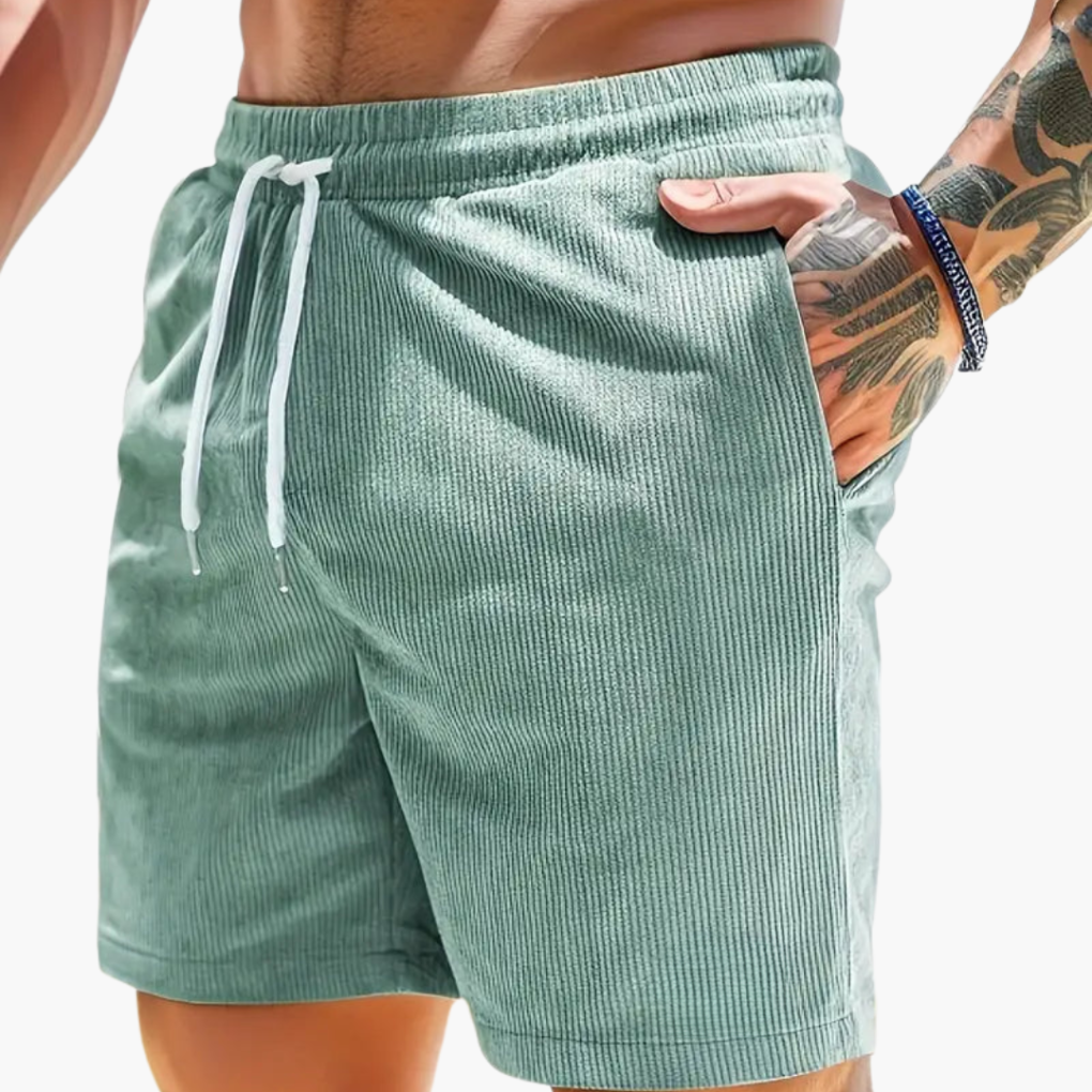 Pantalones cortos de pana para hombre – Estilo casual de verano