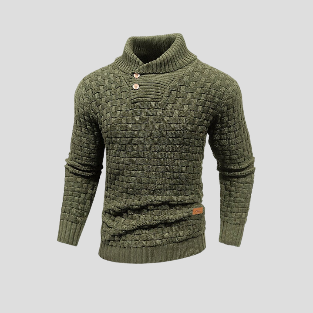 Herre halvkrave knap-op sweater