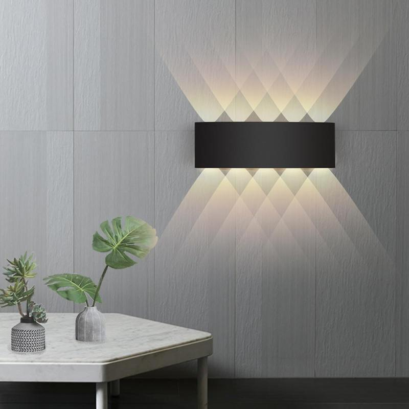 Moderne rechteckige LED-Wandleuchte, 2-flammig