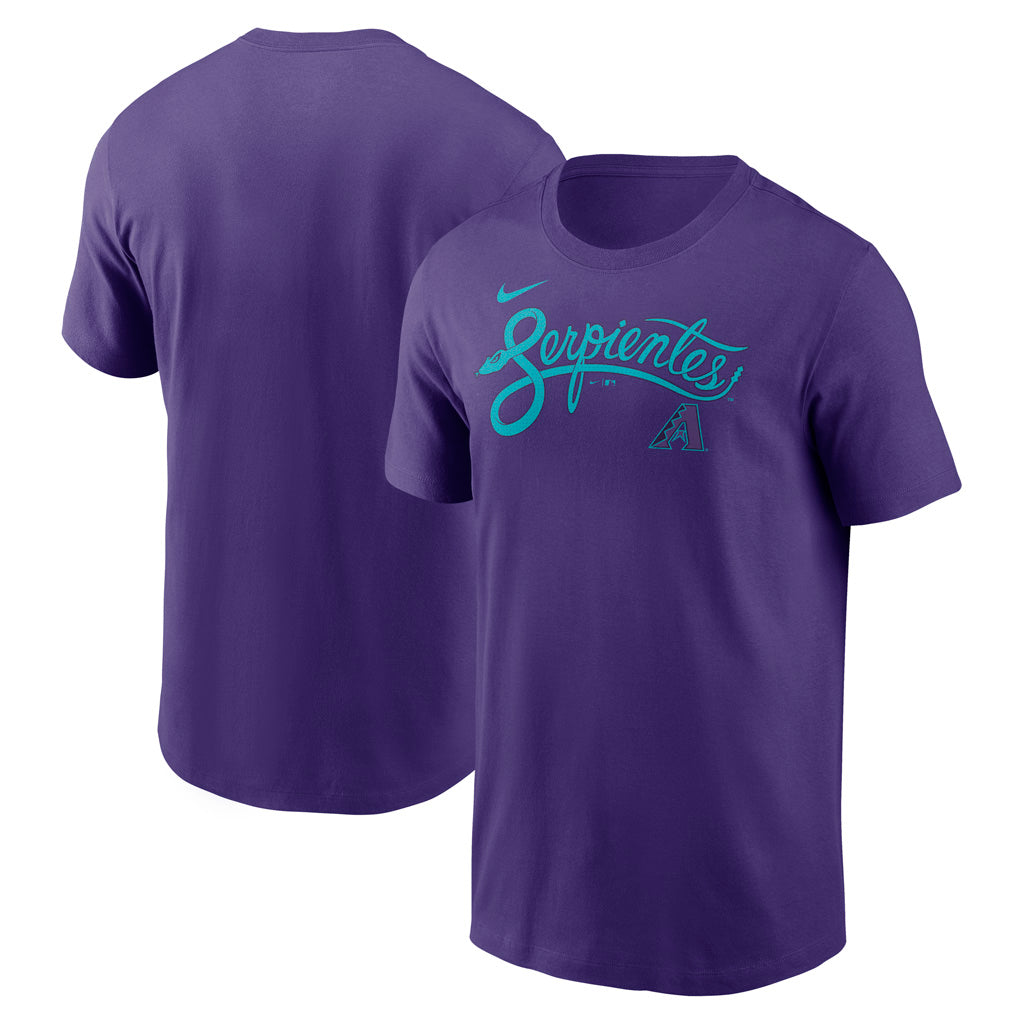 Camiseta de algodón Nike City Connect 2025 con logotipo de palabra de los Arizona Diamondbacks de la MLB - Púrpura