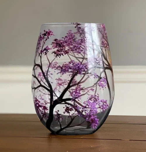 Frosetpro | Hand-Painted Four Seasons Wine Glass – Artistic Glassware for Elegant Moments
