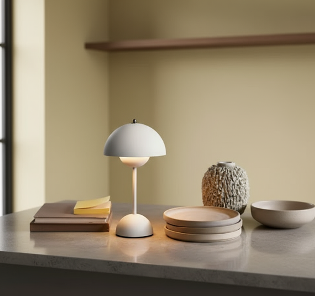 Moderne draadloze LED-tafellamp met koepel, 1-licht