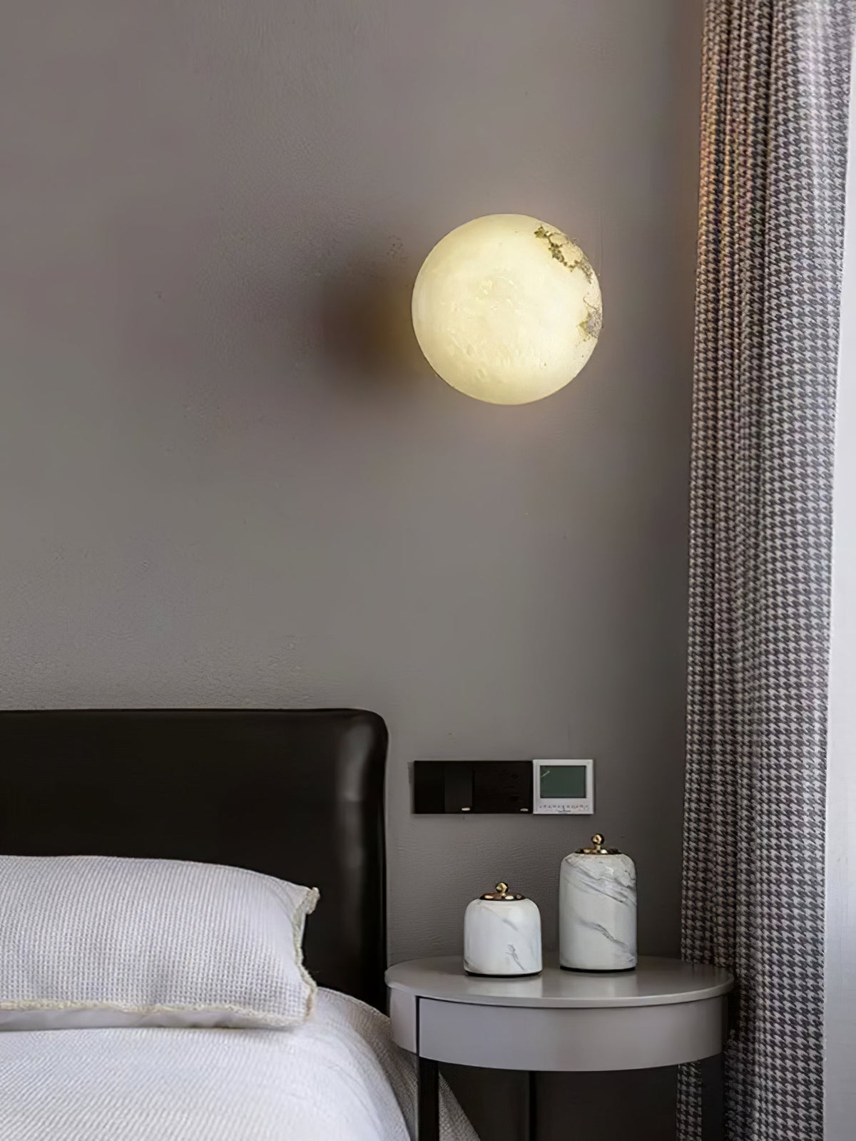 Applique da parete in alabastro a globo con LED a 1 luce