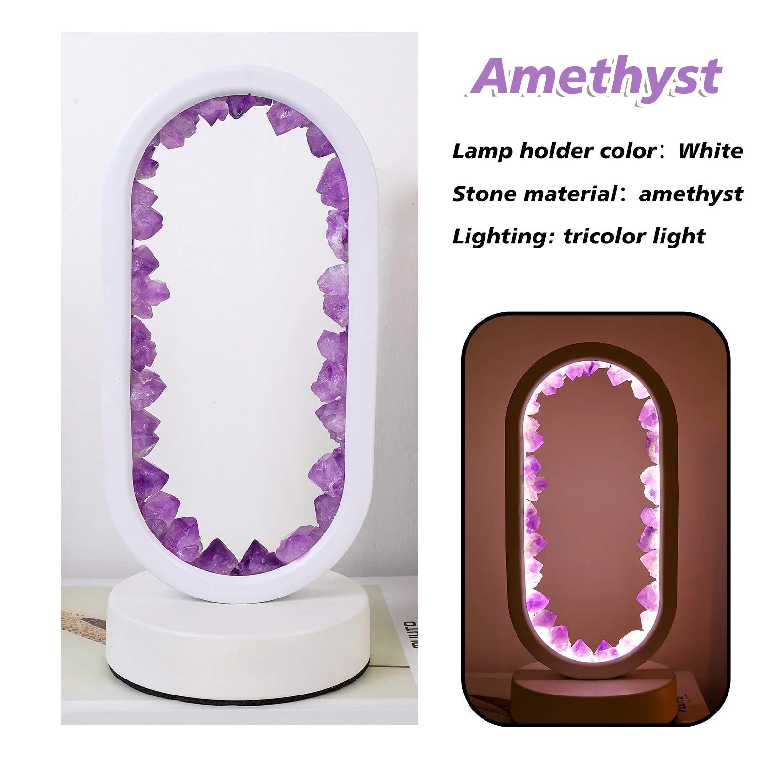 Modern Crystal Oval LED Table Lamp 1-Light