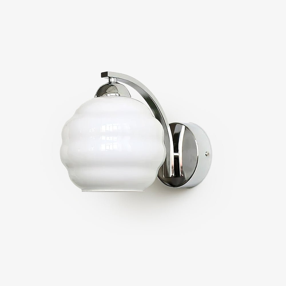 Aplique de pared Art Deco con globo de vidrio ondulado 1 luz