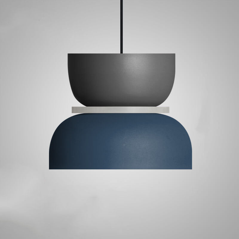Lámpara colgante LED con cúpula bicolor de aleación de zinc nórdica de 1 luz